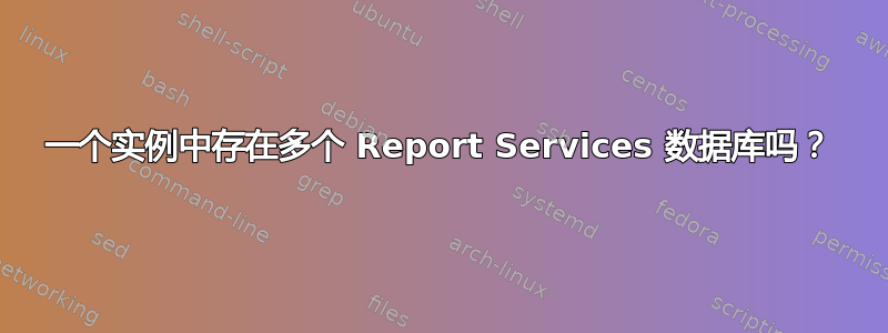 一个实例中存在多个 Report Services 数据库吗？