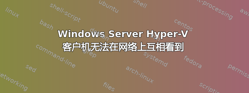 Windows Server Hyper-V 客户机无法在网络上互相看到