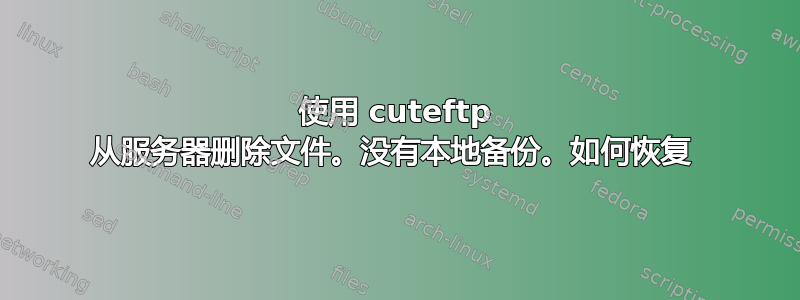 使用 cuteftp 从服务器删除文件。没有本地备份。如何恢复 