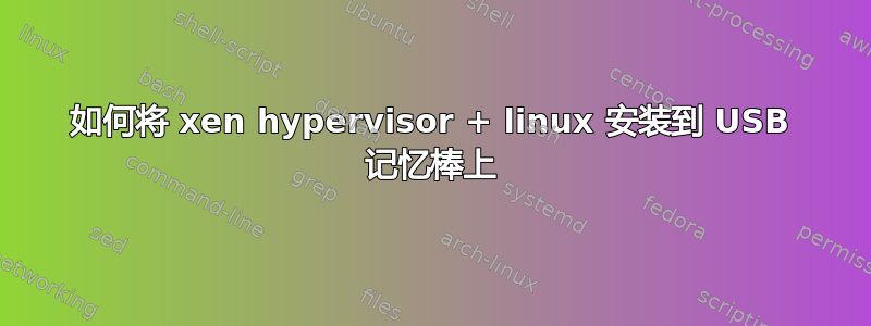 如何将 xen hypervisor + linux 安装到 USB 记忆棒上