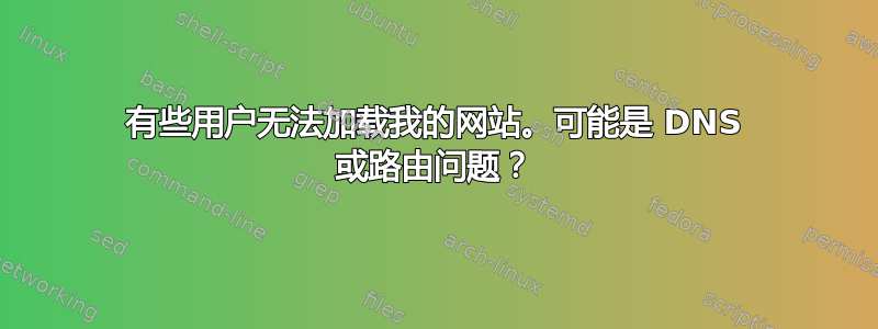 有些用户无法加载我的网站。可能是 DNS 或路由问题？