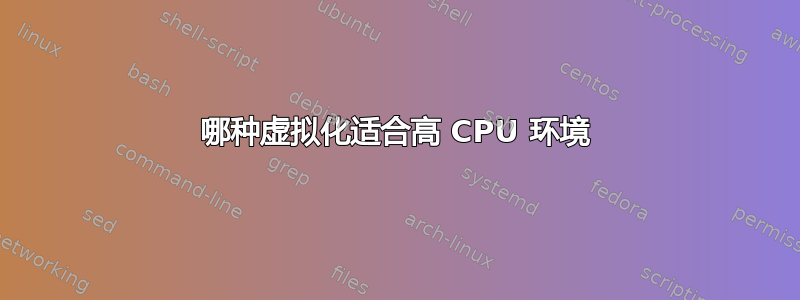 哪种虚拟化适合高 CPU 环境