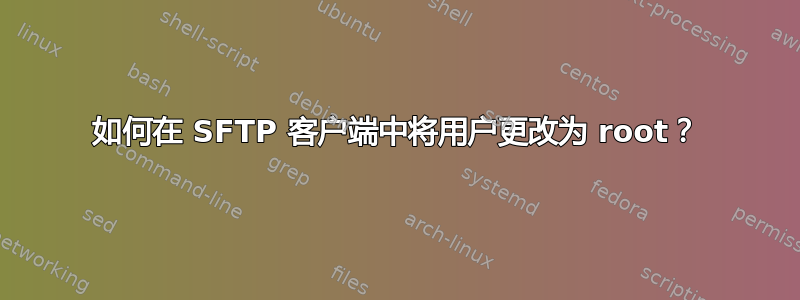 如何在 SFTP 客户端中将用户更改为 root？