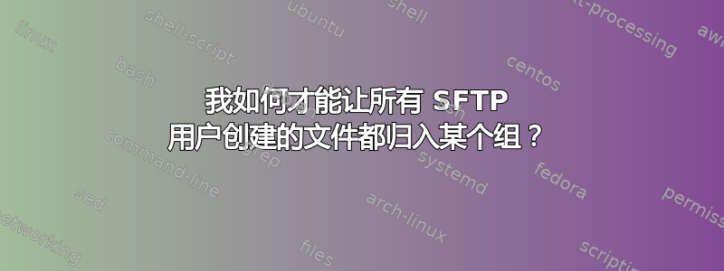 我如何才能让所有 SFTP 用户创建的文件都归入某个组？