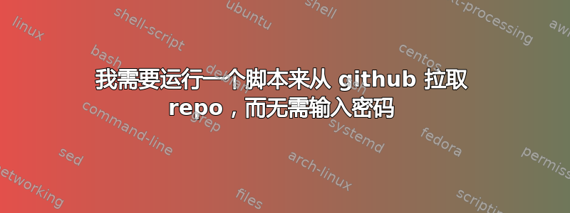 我需要运行一个脚本来从 github 拉取 repo，而无需输入密码