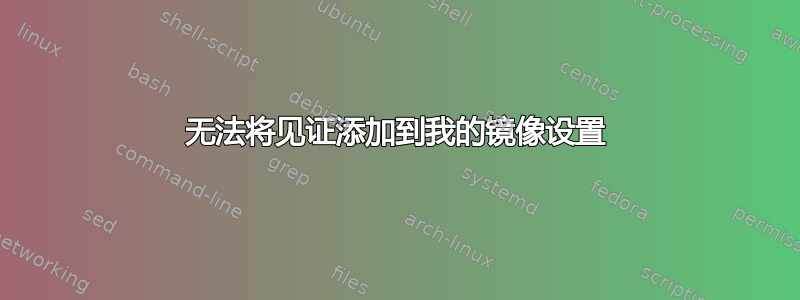 无法将见证添加到我的镜像设置