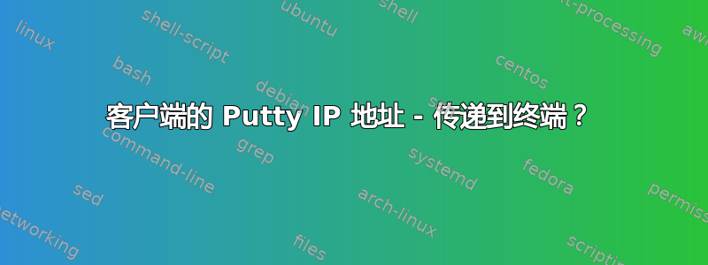 客户端的 Putty IP 地址 - 传递到终端？