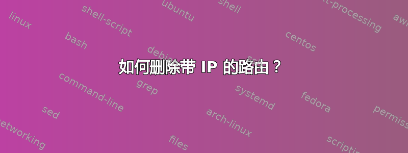 如何删除带 IP 的路由？