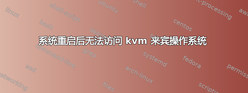 系统重启后无法访问 kvm 来宾操作系统