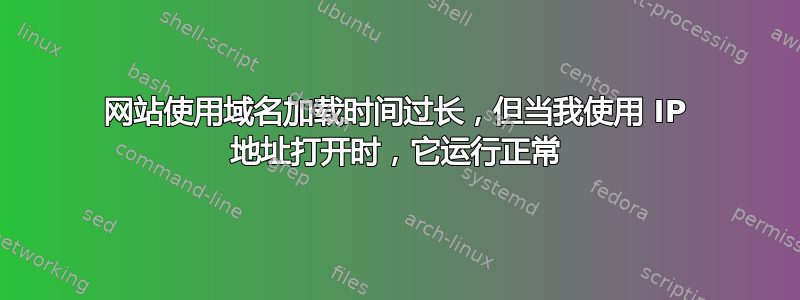 网站使用域名加载时间过长，但当我使用 IP 地址打开时，它运行正常