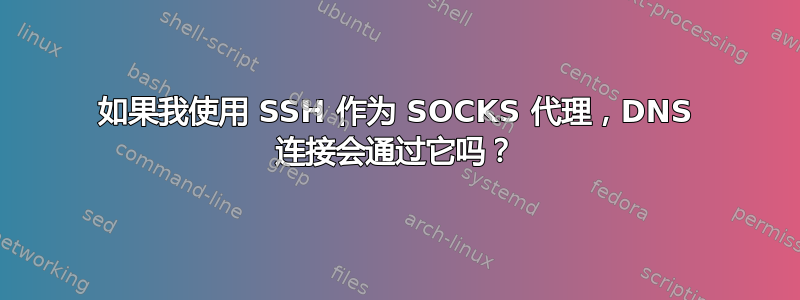 如果我使用 SSH 作为 SOCKS 代理，DNS 连接会通过它吗？