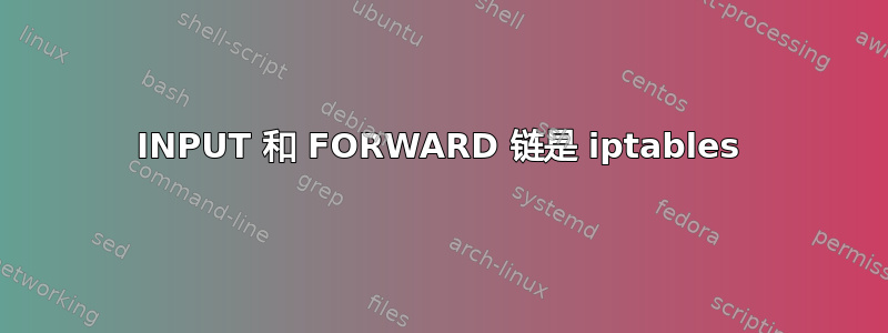 INPUT 和 FORWARD 链是 iptables