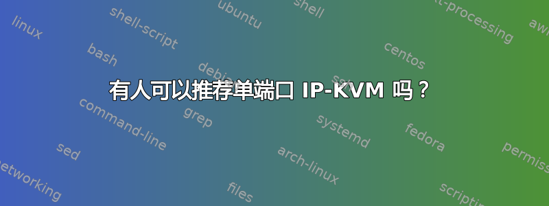 有人可以推荐单端口 IP-KVM 吗？