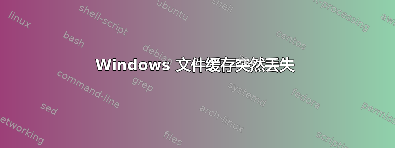 Windows 文件缓存突然丢失