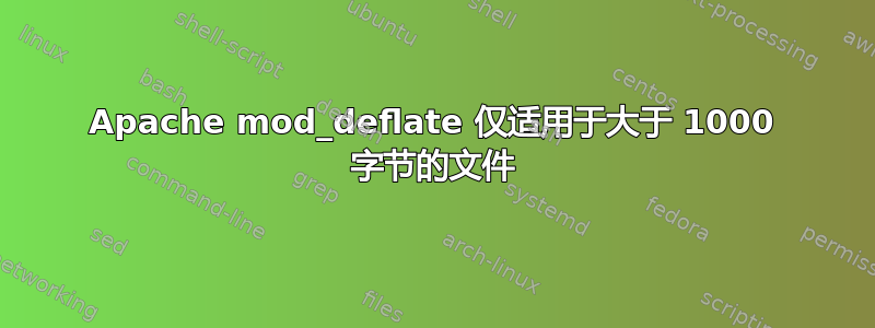 Apache mod_deflate 仅适用于大于 1000 字节的文件