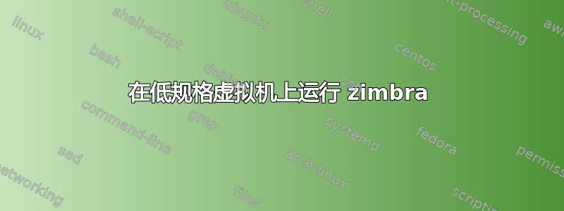 在低规格虚拟机上运行 zimbra