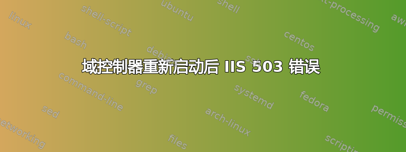 域控制器重新启动后 IIS 503 错误