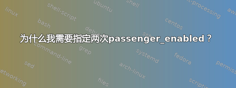 为什么我需要指定两次passenger_enabled？