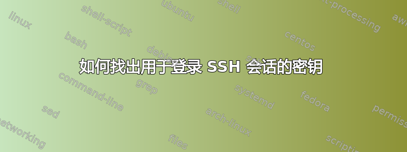 如何找出用于登录 SSH 会话的密钥