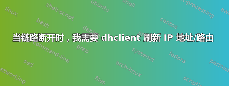 当链路断开时，我需要 dhclient 刷新 IP 地址/路由