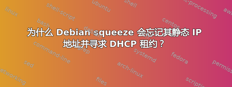 为什么 Debian squeeze 会忘记其静态 IP 地址并寻求 DHCP 租约？