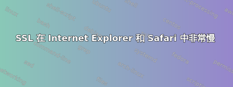 SSL 在 Internet Explorer 和 Safari 中非常慢