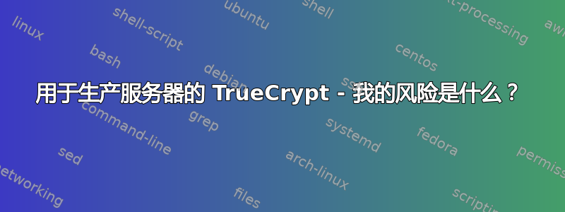 用于生产服务器的 TrueCrypt - 我的风险是什么？