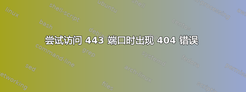 尝试访问 443 端口时出现 404 错误