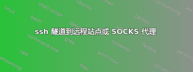 ssh 隧道到远程站点或 SOCKS 代理