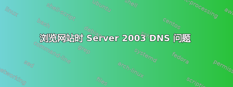 浏览网站时 Server 2003 DNS 问题