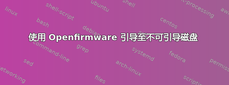 使用 Openfirmware 引导至不可引导磁盘