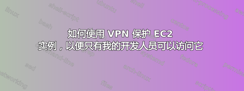 如何使用 VPN 保护 EC2 实例，以便只有我的开发人员可以访问它