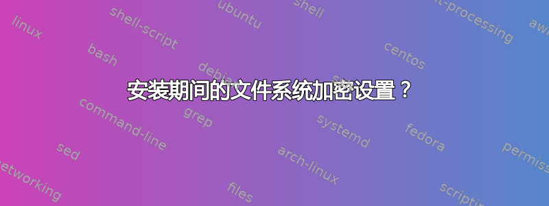 安装期间的文件系统加密设置？