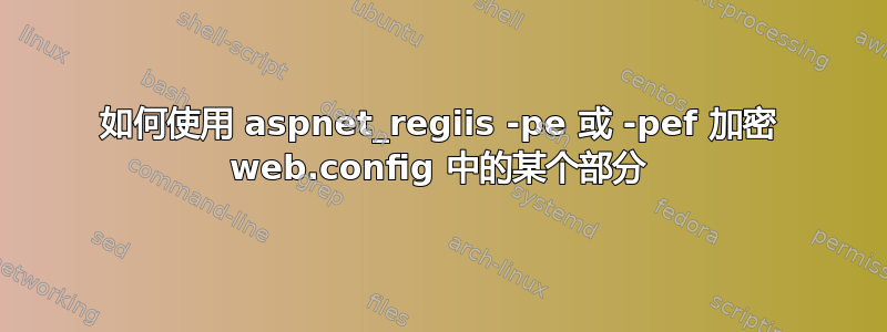 如何使用 aspnet_regiis -pe 或 -pef 加密 web.config 中的某个部分