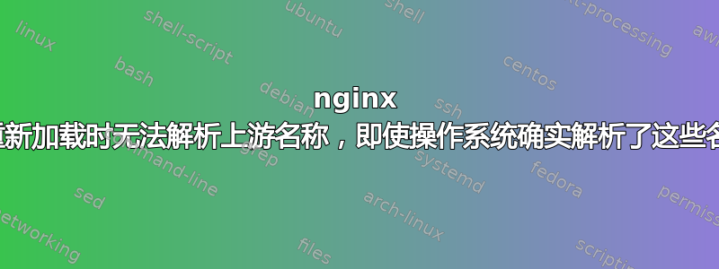 nginx 在重新加载时无法解析上游名称，即使操作系统确实解析了这些名称