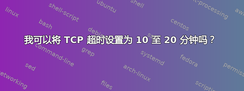 我可以将 TCP 超时设置为 10 至 20 分钟吗？