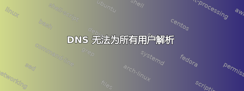 DNS 无法为所有用户解析