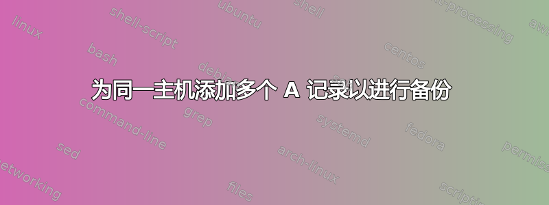 为同一主机添加多个 A 记录以进行备份