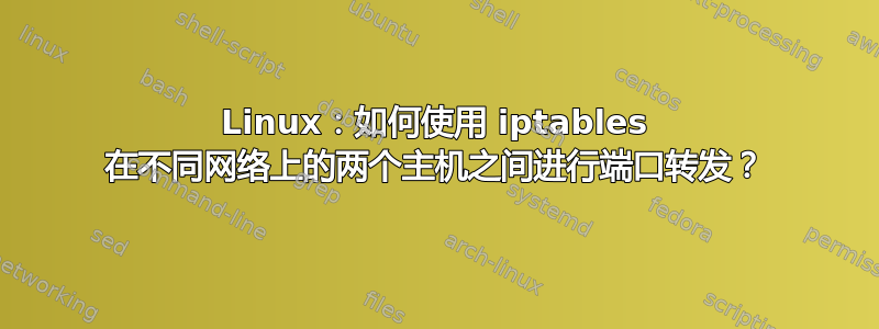 Linux：如何使用 iptables 在不同网络上的两个主机之间进行端口转发？