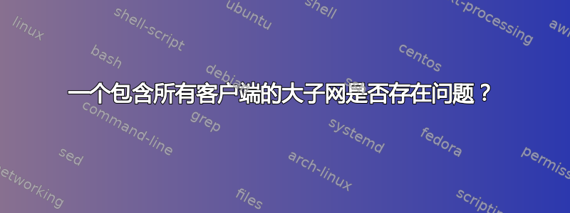 一个包含所有客户端的大子网是否存在问题？