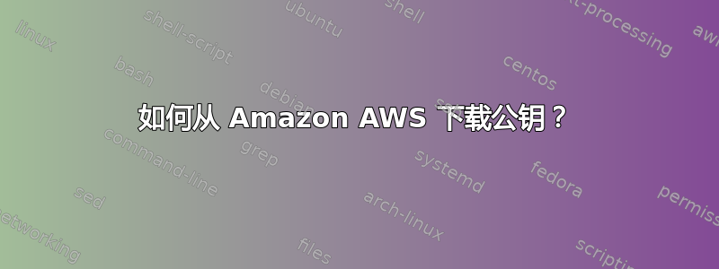 如何从 Amazon AWS 下载公钥？