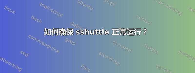 如何确保 sshuttle 正常运行？