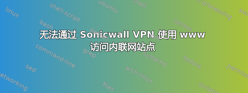 无法通过 Sonicwall VPN 使用 www 访问内联网站点