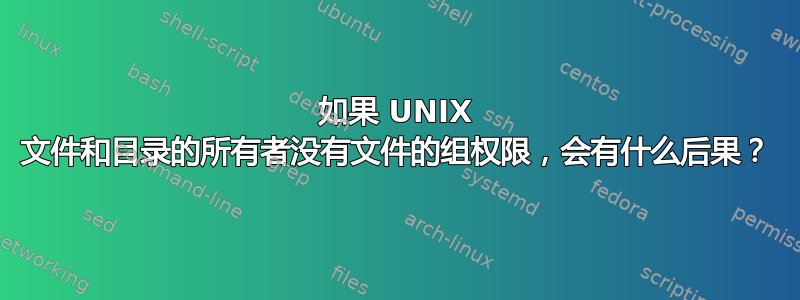 如果 UNIX 文件和目录的所有者没有文件的组权限，会有什么后果？