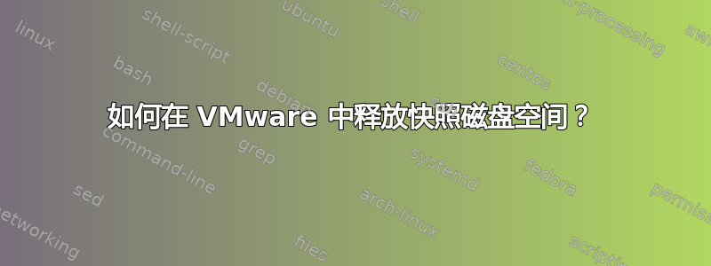 如何在 VMware 中释放快照磁盘空间？