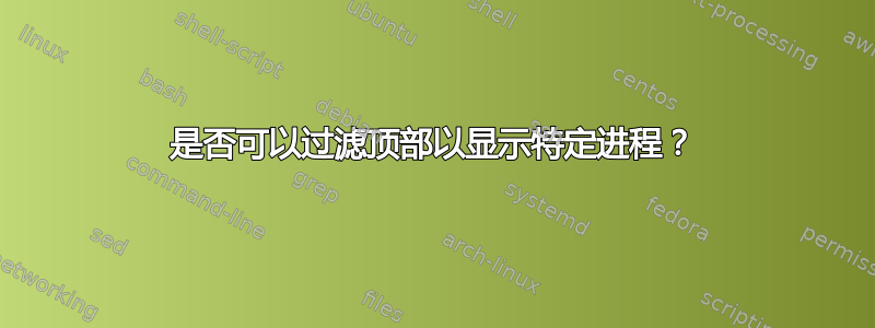 是否可以过滤顶部以显示特定进程？