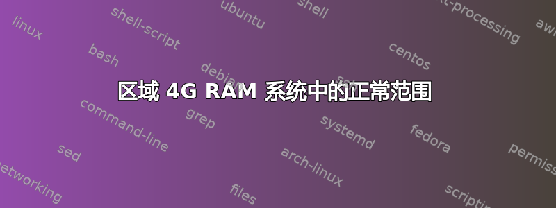 区域 4G RAM 系统中的正常范围