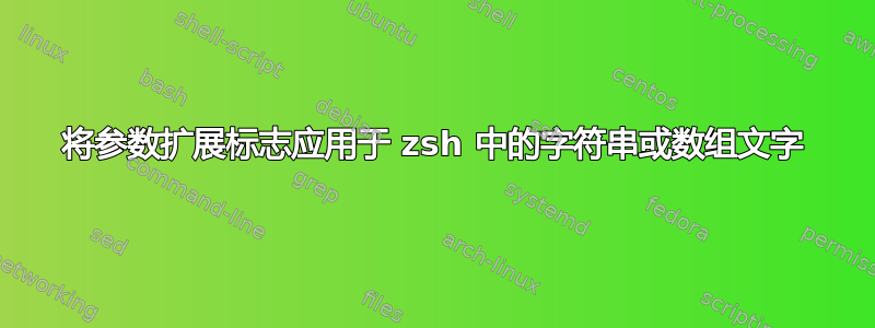 将参数扩展标志应用于 zsh 中的字符串或数组文字