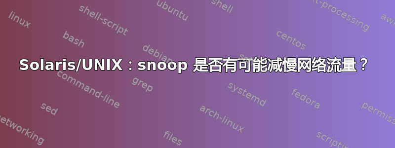 Solaris/UNIX：snoop 是否有可能减慢网络流量？