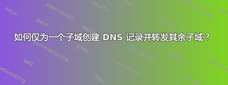 如何仅为一个子域创建 DNS 记录并转发其余子域？